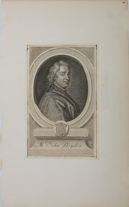 George Vertue. Portrait of Mr. John Dryden. Engraving. 1729.
