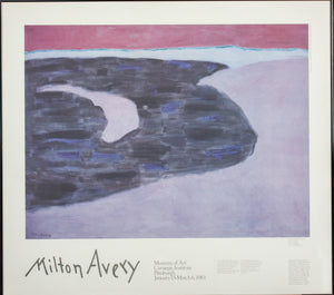 Milton Avery. Dunes and Sea I, 1958. Original Vintage exhibition poster. Museum of Art Carnegie Institute Pittsburgh, 1983