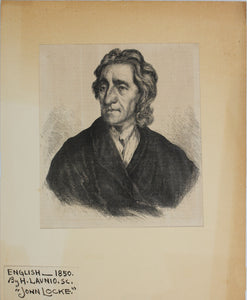 Portrait of John Locke. Wood engraving. 1877.