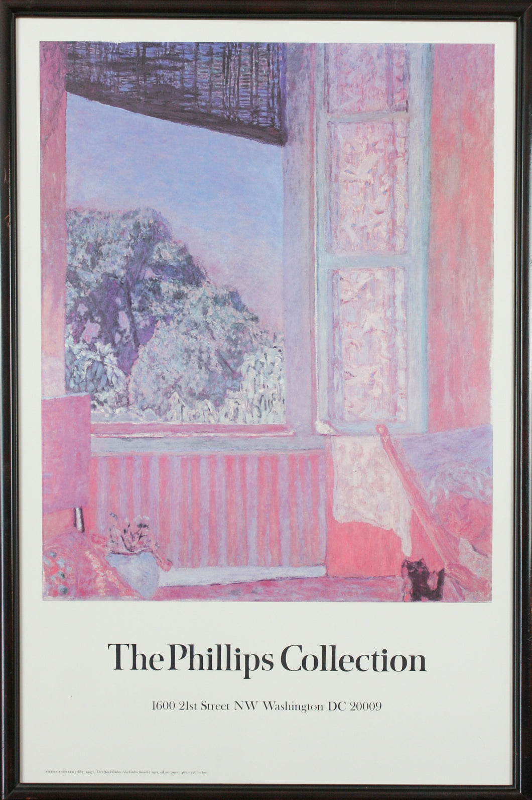 Pierre Bonnard. The Open Window. The Phillips Collection. Original Vintage Museum Poster. End 20th century.