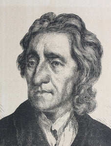Portrait of John Locke. Wood engraving. 1877.