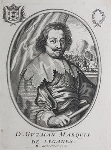 Balthasar Moncornet (publisher). Portrait of Diego Felipe de Guzman, Marqués de Leganes. Engraving. 1615-1668.