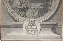Load image into Gallery viewer, Jacques François Delyen, after. Portrait of René Aubert de Vertot. Engraving by Laurent Cars. 1726.
