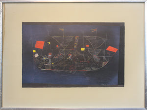 Paul Klee. Abenteuer-Schiff. (The Adventure Ship). Vintage print 20th century.