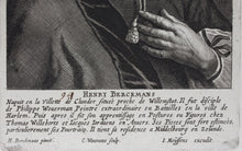 Load image into Gallery viewer, Self-portrait of Hendrick Berckman. Engraving by Conraad Waumans. 1662.
