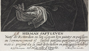 Herman Saftleven, after. Self-Portrait. Engraving by Conraad Waumans. 1649 (c).