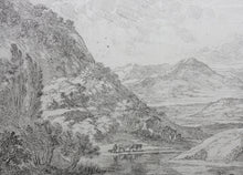 Load image into Gallery viewer, Jan Both. Fishermen fishing in the river Tiber near Mount Soracte. Etching. 1636-1652.
