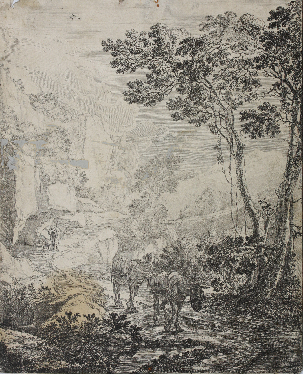Jan Both. The Two Hinnies. Etching. 1640-1650.