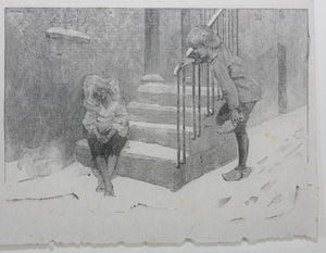 Henry Wolf. Three wood engravings on one sheet. Trial proofs. Late 19th to early 20th century.