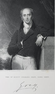 Sir Thomas Lawrence, after. Portrait of Charles Grey, Earl Grey. Engraving by John Cochran. 1844.