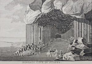 Thomas Major, after. Fingal's cave in Staffa. Etching. Late XVIII C.
