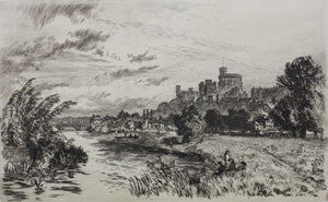 Alfred Dawson. View of Windsor Castle. Etching. 1885.