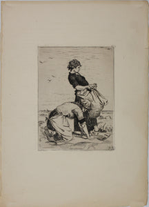 Pierre Billet. Washerwomen. Etching. 1876.
