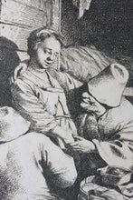 Load image into Gallery viewer, Cornelis Bega. A young hostess with two men. Etching. 1620-1664.
