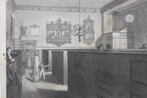 Robert Blemel Schnebbelie, after. North-West view of the Interior of St.Alphage church London Wall. Engraving by William Wise. 1815-1834.