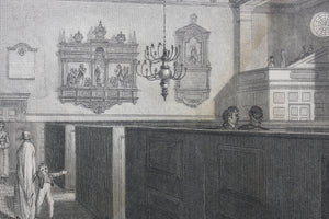 Robert Blemel Schnebbelie, after. North-West view of the Interior of St.Alphage church London Wall. Engraving by William Wise. 1815-1834.