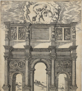 Agostino Veneziano (attributed to), after. Arch of Constantine. Engraving. After 1750.