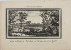 Luke Sullivan, after. A View of Ditchley in Oxfordshire, the Seat of the Earl of Lichfield. Engraving. Late 18th to early 19th Centuries.