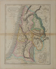 Load image into Gallery viewer, Sidney Hall, after. Map of Palestina Antiqua. Engraving by P.E. Hamm. Mid XIX Century.
