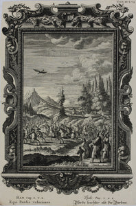 Johann Melchior Füssli, after. Men Battling on Horses. Engraving by Johann Georg Pintz. 1735.
