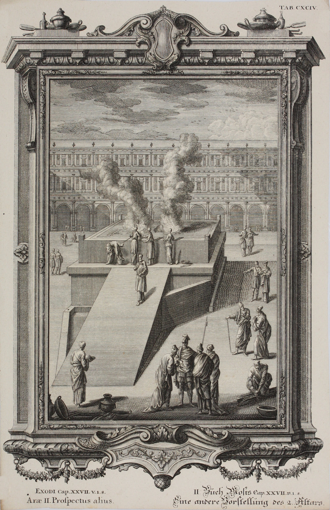 Johann Melchior Füssli, after. Altar in the Temple of Solomon. Engraving by Georg Daniel Heümann. 1731.