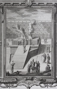 Johann Melchior Füssli, after. Altar in the Temple of Solomon. Engraving by Georg Daniel Heümann. 1731.