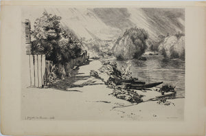 Félix-Henri Bracquemond. La Seine au bas Meudon. Etching. 1868.