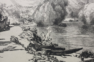 Félix-Henri Bracquemond. La Seine au bas Meudon. Etching. 1868.