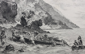 Eugène Delacroix, after. Les Côtes du Maroc. Etching by Henri Toussaint. Late 19th to early 20th c.