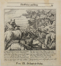 Load image into Gallery viewer, Francis Barlow. IX. The Wolves and Sheep. From Aesop&#39;s Fables. Etching. 1666.
