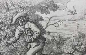 Francis Barlow. XVIII. The Swallow and other Birds. From Aesop's Fables. Etching. 1666.