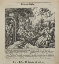 Load image into Gallery viewer, Francis Barlow. LXI. Cupid and Death. From Aesop&#39;s Fables. Etching. 1666.

