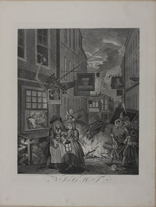 William Hogarth. Night. Engraving. 1738.