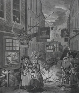 William Hogarth. Night. Engraving. 1738.