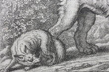 Load image into Gallery viewer, Francis Barlow. XXVII. The Lion and Fox. From Aesop&#39;s Fables. Etching. 1666.
