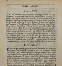 Load image into Gallery viewer, Francis Barlow. XX. The Fox and the Cat. From Aesop&#39;s Fables. Etching. 1666.
