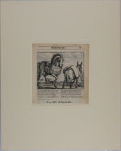 Load image into Gallery viewer, Francis Barlow. XIV. The Horse and Ass. From Aesop&#39;s Fables. Etching. 1666.
