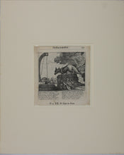Load image into Gallery viewer, Francis Barlow. LX. The Goat in the Well. From Aesop&#39;s Fables. Etching. 1666.
