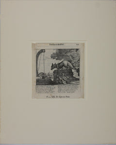 Francis Barlow. LX. The Goat in the Well. From Aesop's Fables. Etching. 1666.