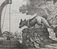 Load image into Gallery viewer, Francis Barlow. LX. The Goat in the Well. From Aesop&#39;s Fables. Etching. 1666.
