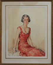 Load image into Gallery viewer, Elizabeth Shoumatoff. Watercolor portrait of Mary Louise Johnson Moreland. c.1950.
