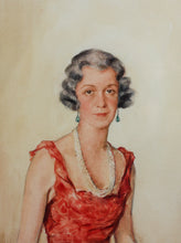 Load image into Gallery viewer, Elizabeth Shoumatoff. Watercolor portrait of Mary Louise Johnson Moreland. c.1950.
