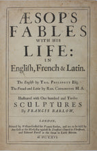 Load image into Gallery viewer, Francis Barlow. Printed title page and three more pages from Aesop&#39;s Fables. Letterpress. 1666.
