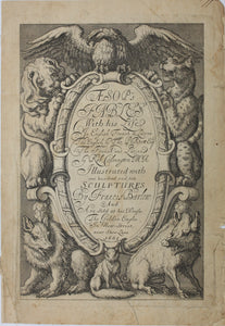 Francis Barlow. Engraved title page from Aesop's Fables. 1665.