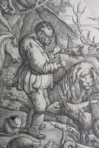 Francis Barlow. Portrait of Aesop. Frontispiece from Aesop's Fables. Engraving. 1666.