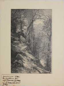 Thomas Moran, after. Chasm. Wood engraving by Francis H. Schell. C. 1880.