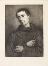 Load image into Gallery viewer, Franz von Lenbach, after. Portrait of a Franciscan monk.  Etching by Wilhelm Hecht. 1880th.
