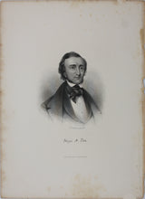 Load image into Gallery viewer, H. B. Hall and Sons. Portrait of Edgar Allan Poe. Engraving. 1870th.
