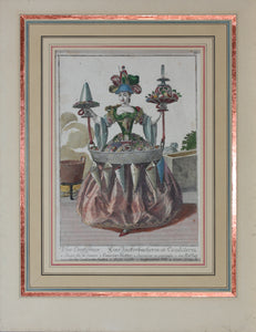 Martin Engelbrecht, after. A Female Sweets peddler. (Une Confisseuse). Engraved by J. F. Schmidt. Hand-colored. 18th c.