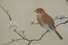 Load image into Gallery viewer, Birds in Yellow Sky. A pair of vintage Chinese woodblock prints. Late 20th c.

